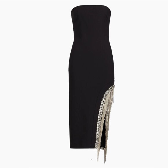 Cinq à Sept Sammy Rhinestone Fringe Midi Dress - Picture 7 of 16